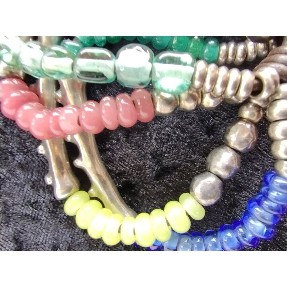 Uno De 50 Silver Plate & Glass Bead 'Como Una Ola' Ride The Wave Bracelet - Picture 5 of 9